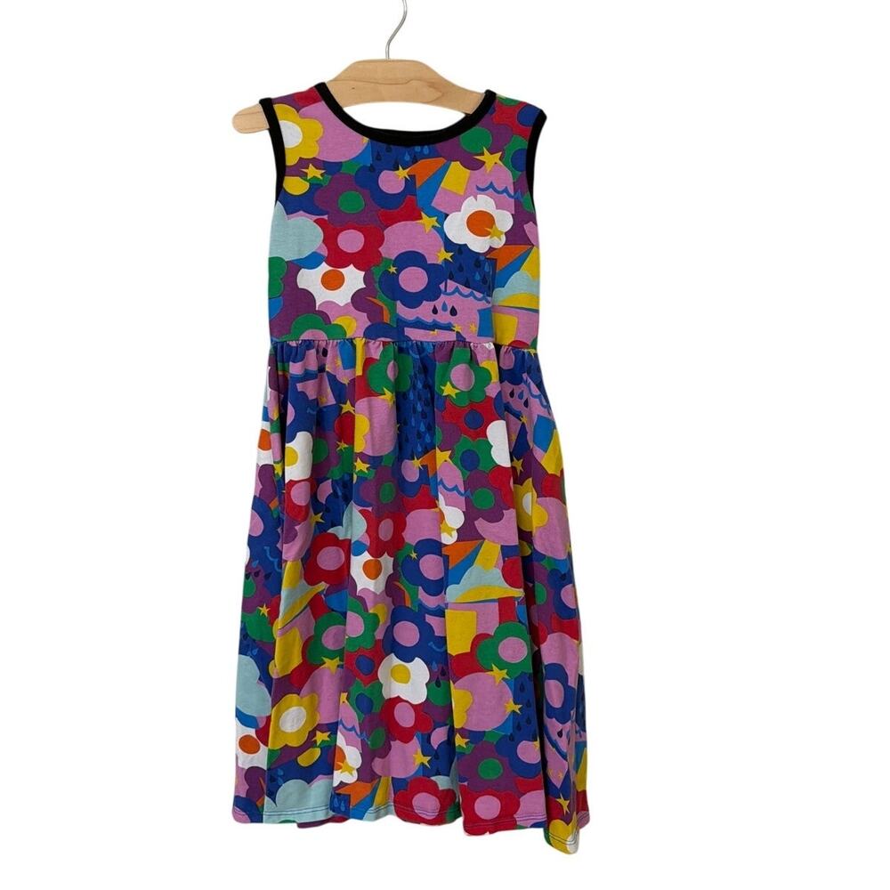 Nooworks Girls Tiny Dancer Dress Summer Daze Artist Print Organic Cotton Size 8